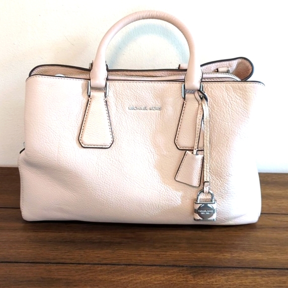 MICHAEL Kors Pebbled Leather Satchel Handbag Ballet - Picture 2 of 16